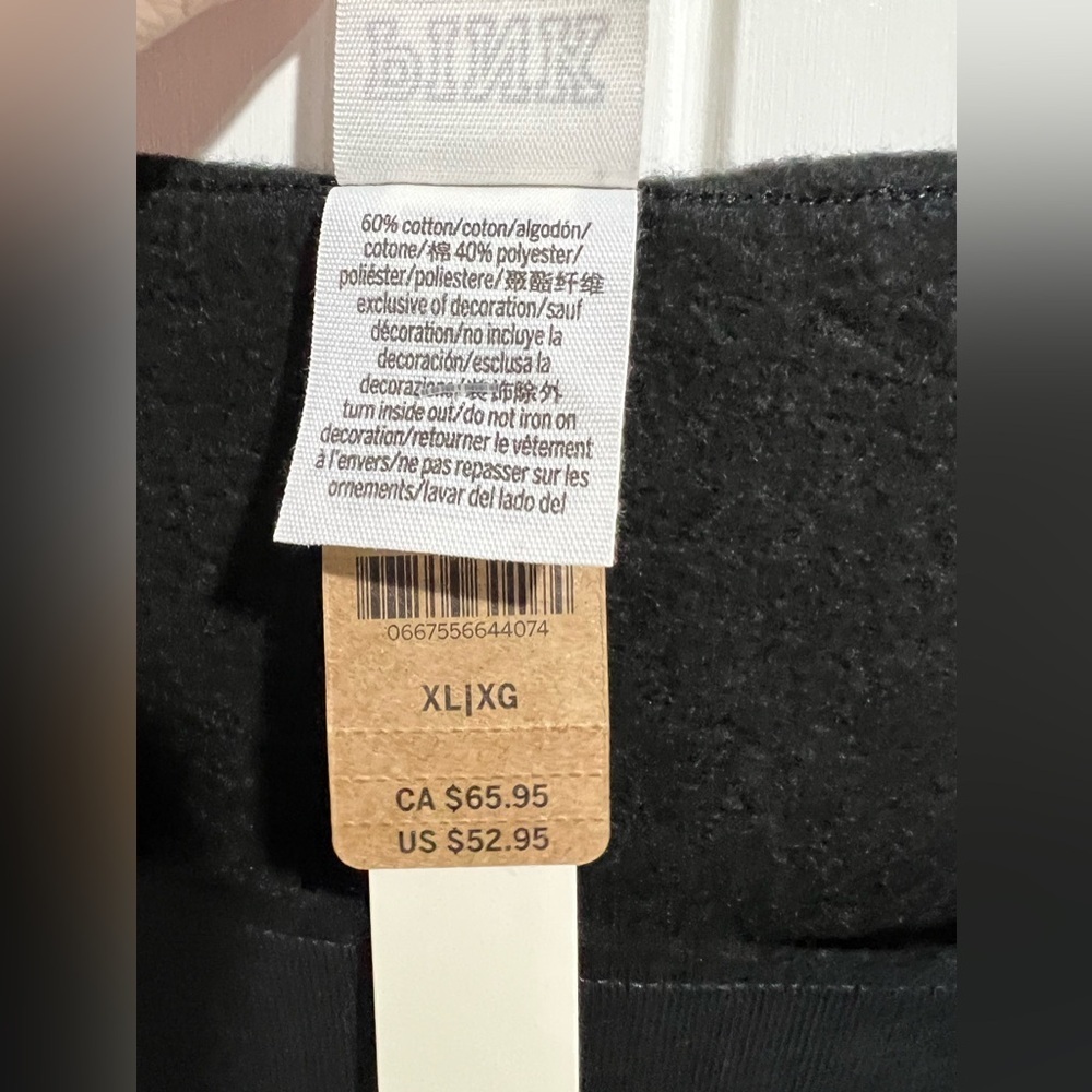 NEW‎ NIP VS PINK Victoria Secret black crop crew sweatshirt XL - Picture 6 of 8